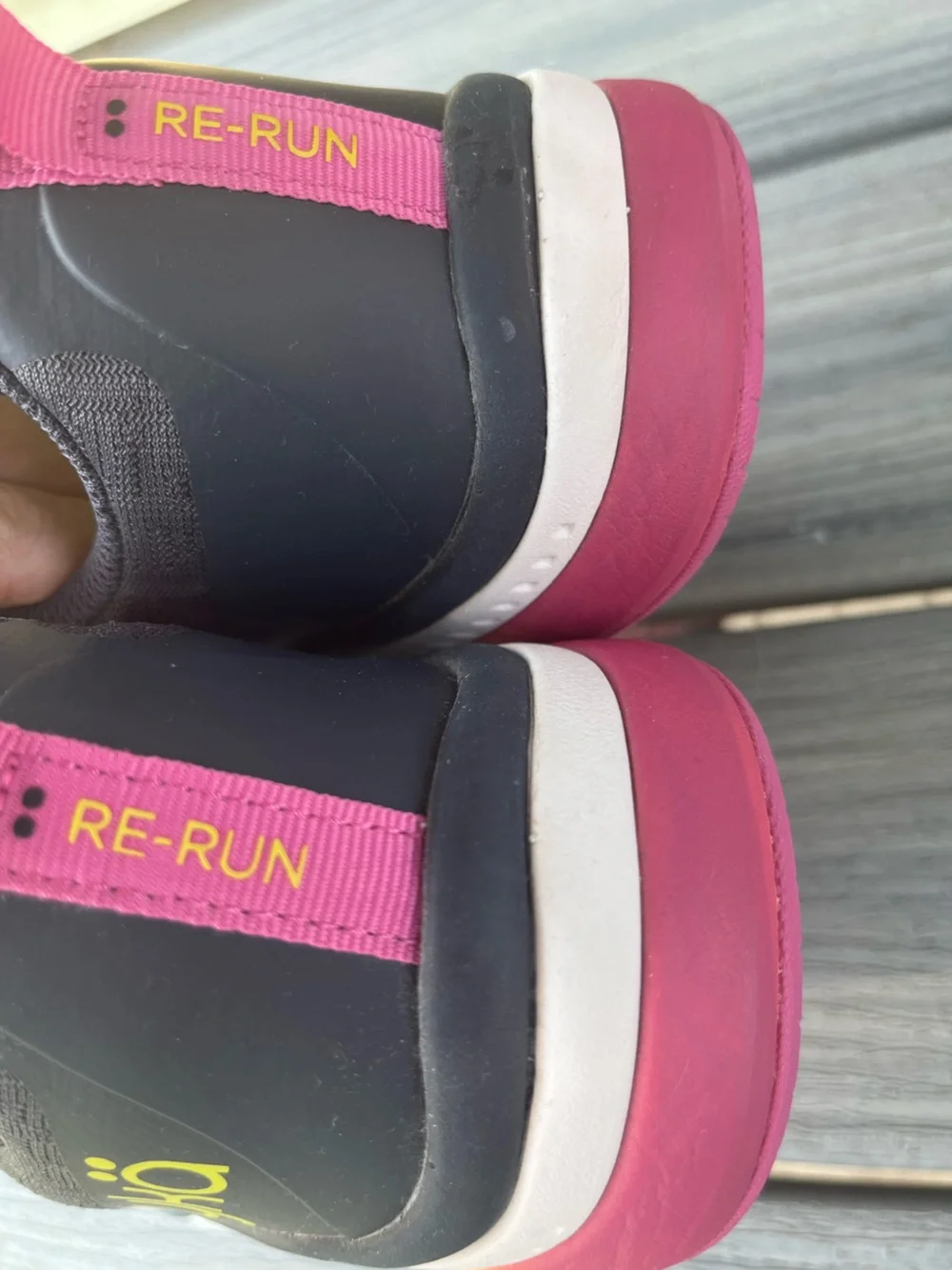 Ryka Re Run Gray Athletic Shoes with Pink and Yellow Accents 8.5M